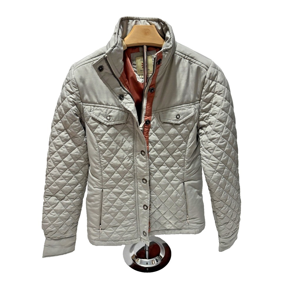 Royal Robbins Quilted Jacket Women's Gray Snap Zip Lightweight Insulated Size S